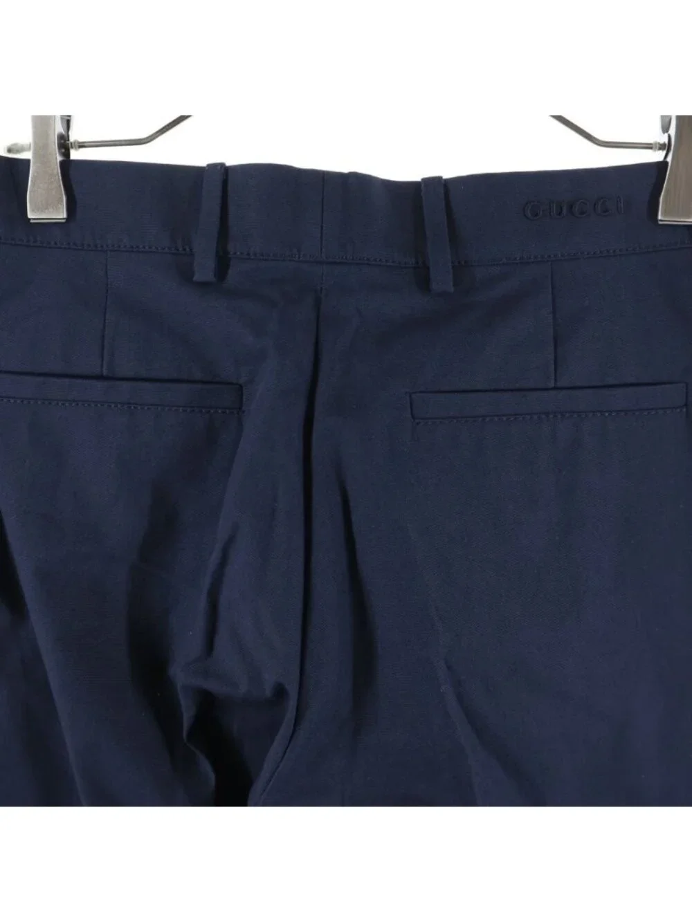 Gucci Logo Embroidery Straight Pants Navy